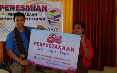 Inauguration of the 85th Taman Bacaan Pelangi Library at SDK Ende 6, Ende, Flores, NTT