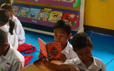 Inauguration of the 96th Rainbow Reading Gardens Library at SDK Kekandere 1, Ende, NTT